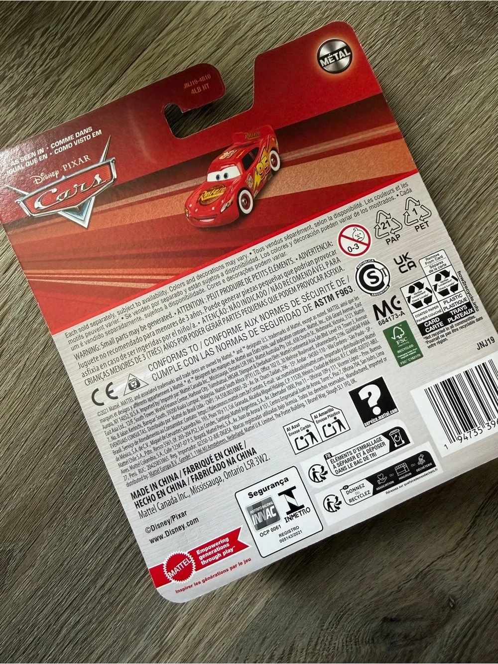 Mattel Disney Pixar Cars Lightning McQueen Red Die-Cast 1:55 White walls McQueen